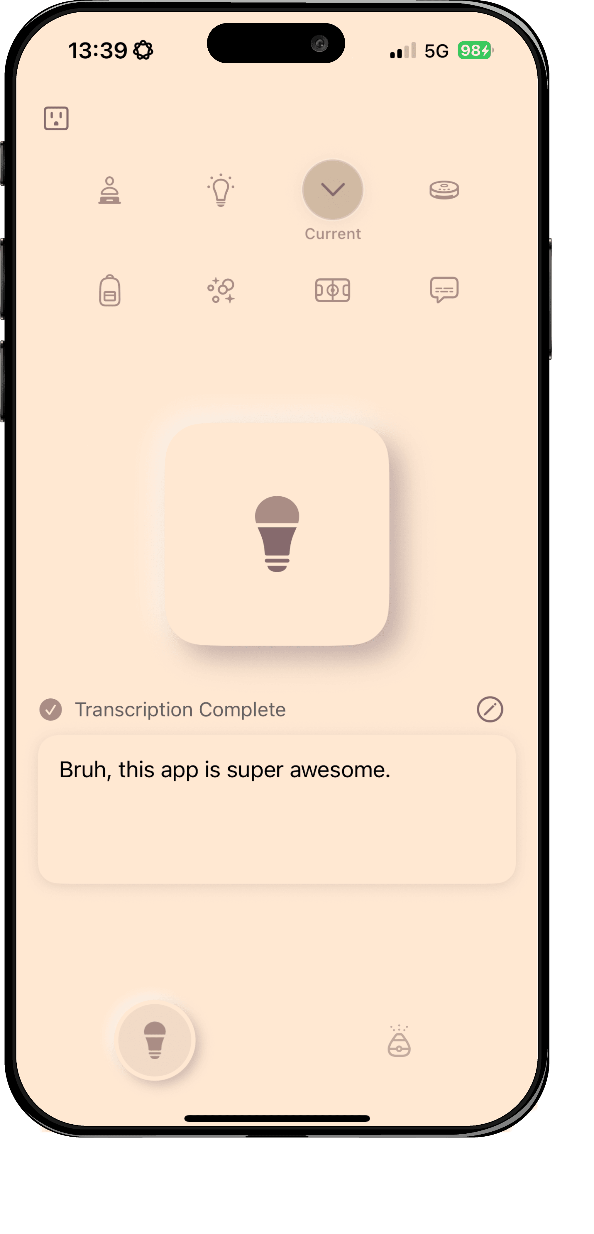 Voice memo transcription interface