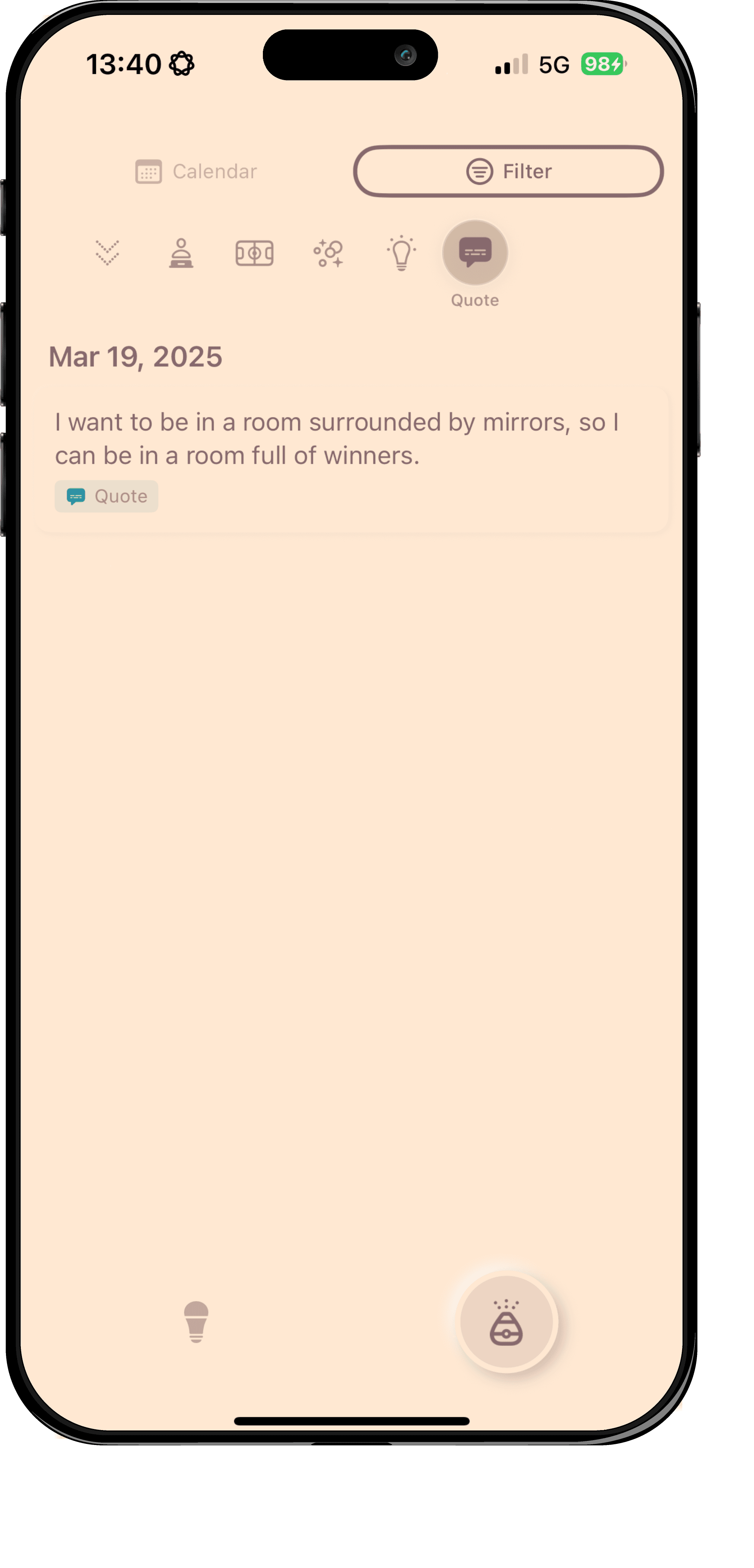 Quote feature in momo app